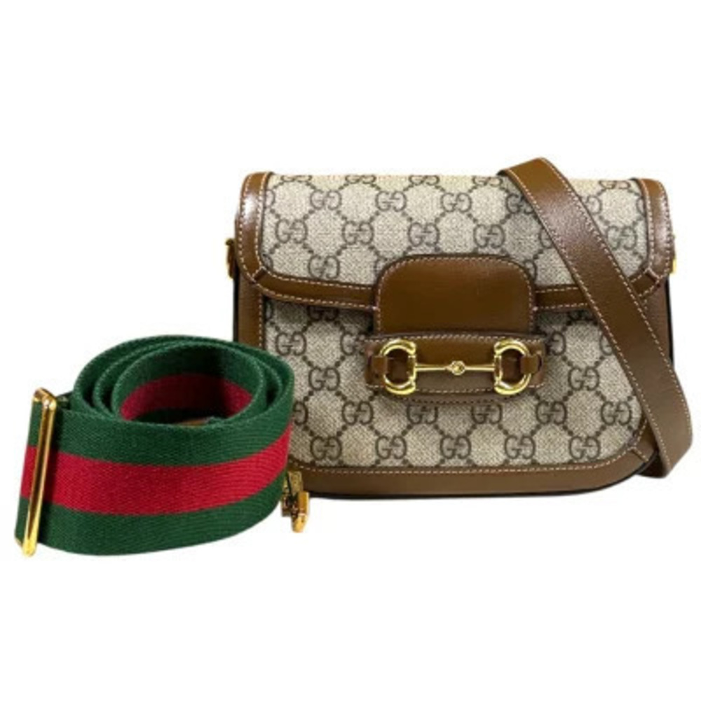 Gucci Shoulder Bag Horsebit GG Supreme Canvas Beige Cream